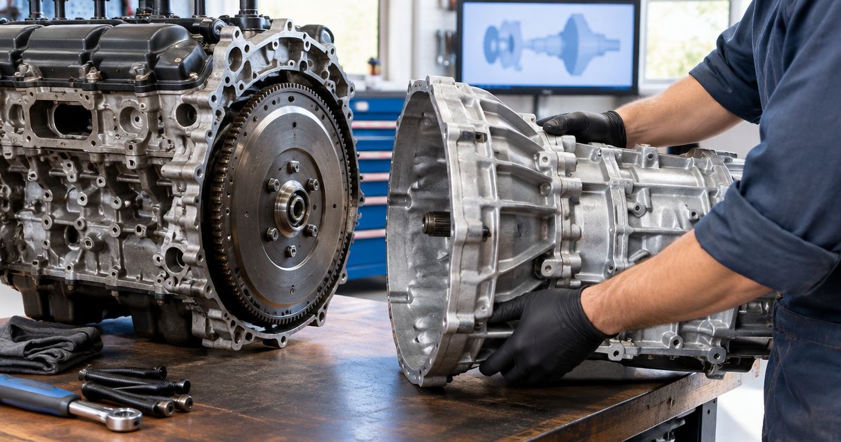 How to fit a rebuilt engine's flywheel housing to your transmission - Nationwide Diesel Engine Sales