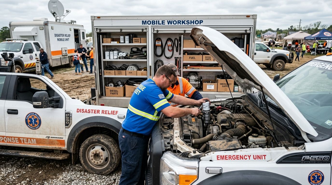 Diesel Truck Parts for Disaster Relief Fleets (2026 Guide) - Nationwide Diesel Engine Sales