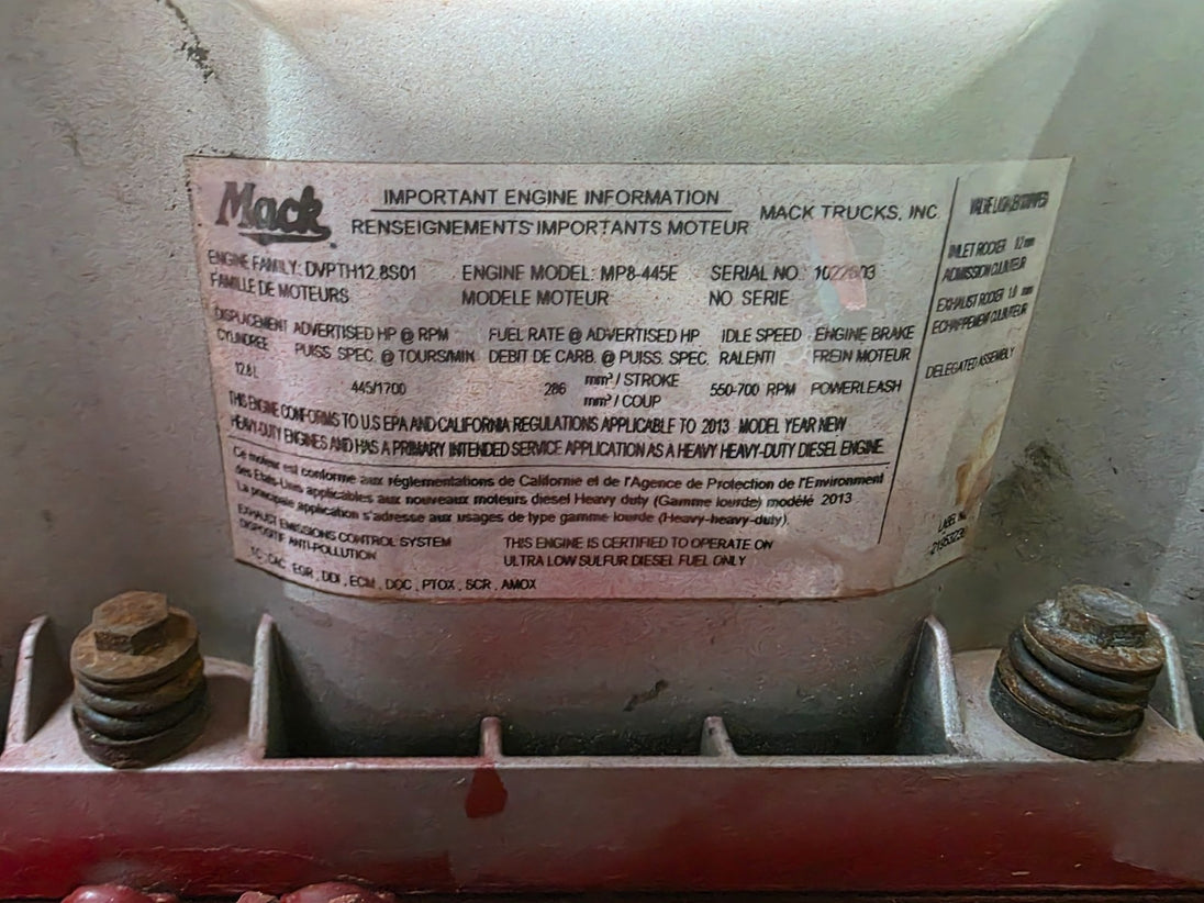 2013 MACK MP8 445 ENGINE ASSEMBLY